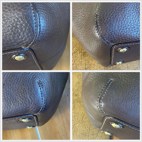 Coach Large Gold Buckle Soho Shoulder Bag – Mahogany Brown Floral Scarf Accent - Picture 13 of 17